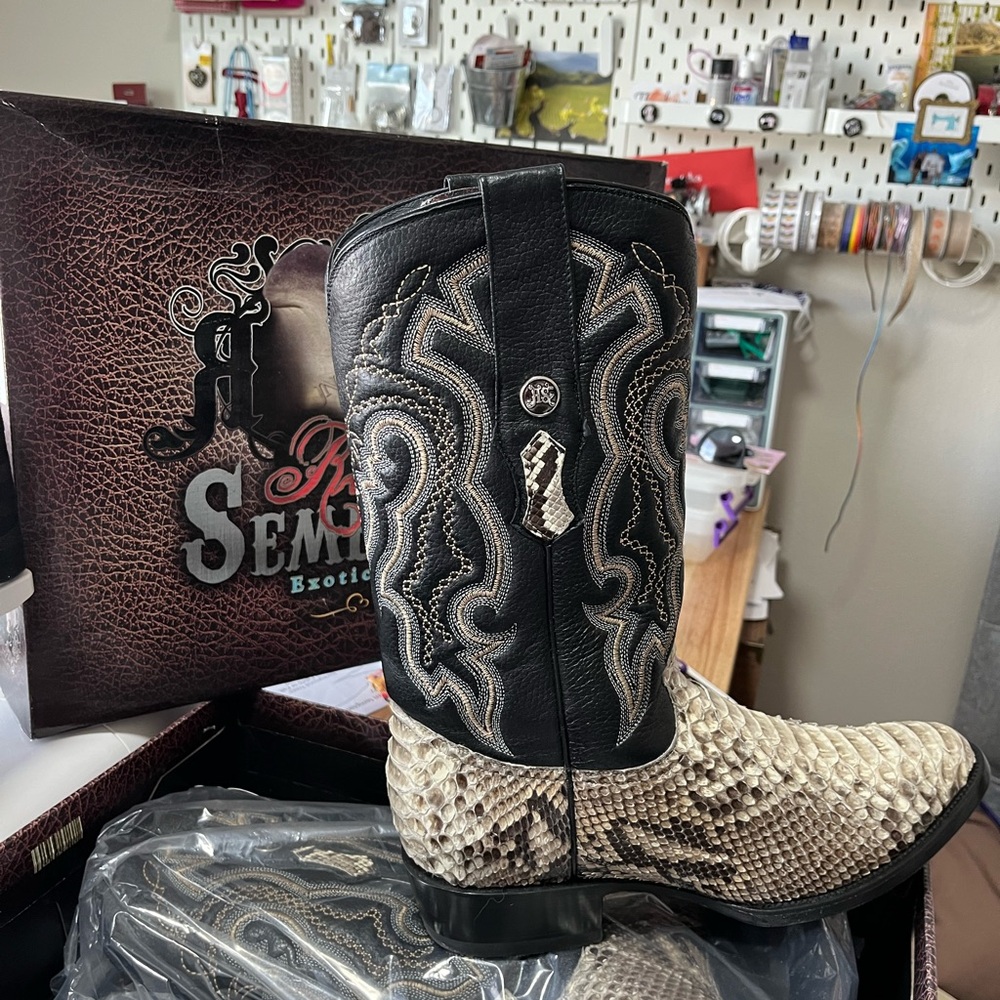 Black and Tan Snake Skin boots